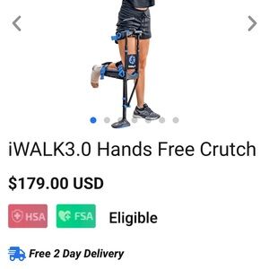 iWALK3.0 Hands-Free Knee Crutch - Blue/Black